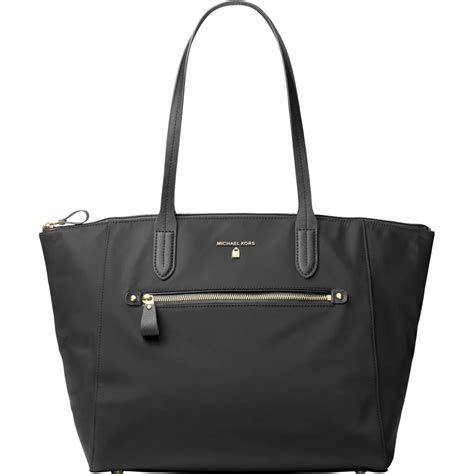 michael kors nylon kelsey large top zip tote black|michael michael kors nylon kelsey large top zip tote .